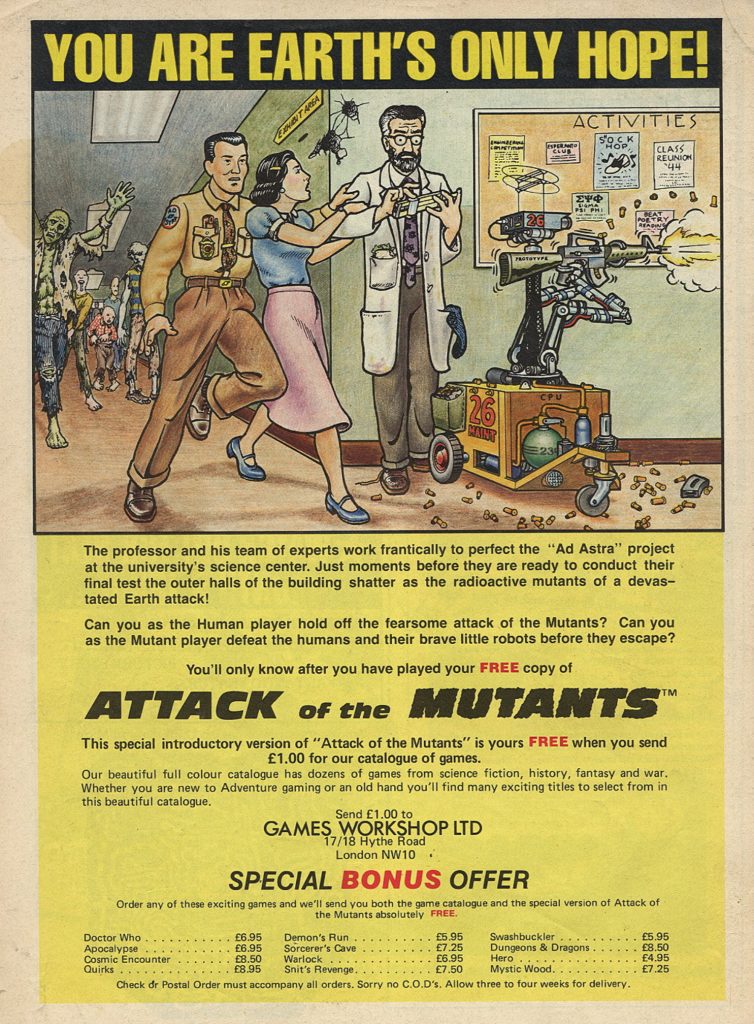 Attack of the Mutants advert