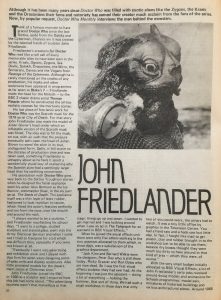 john friedlander interview with monster images including a sea devil
