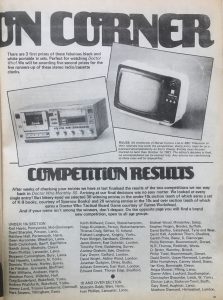 competition corner with portable tv and tape player
