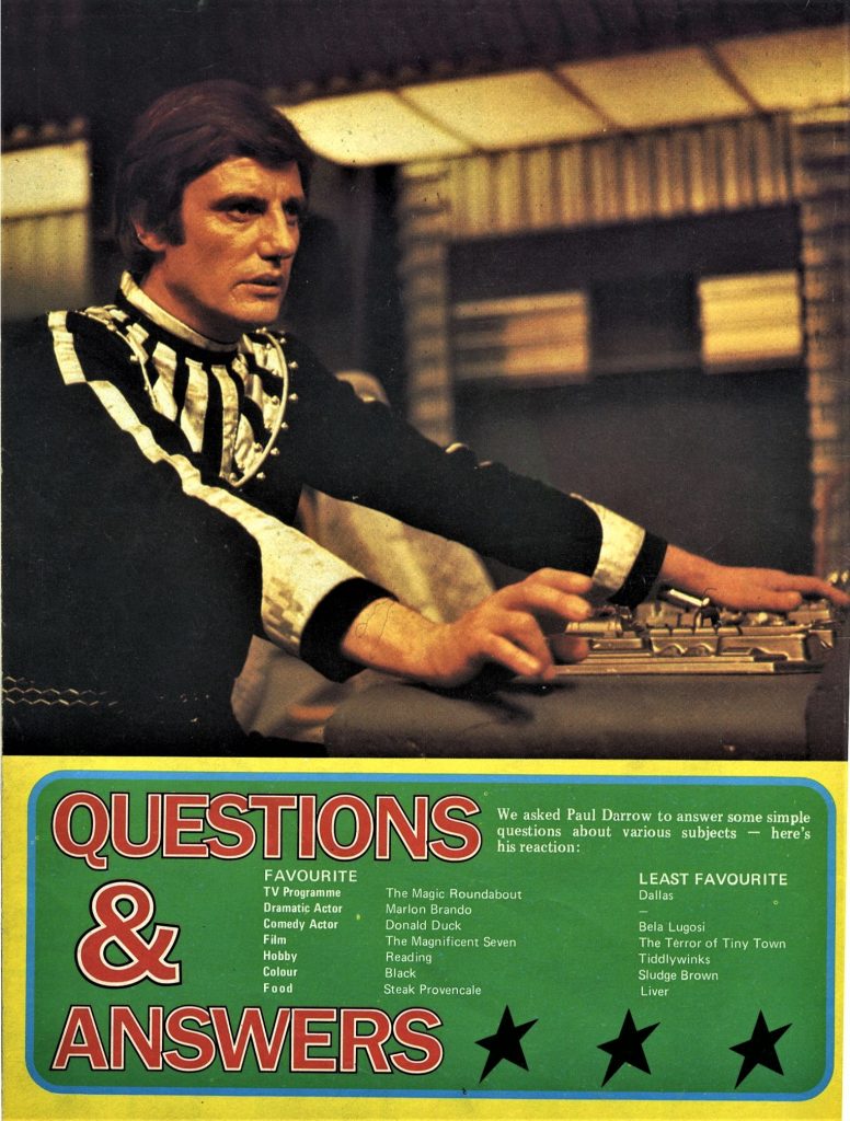 Paul Darrow photo above q and a