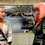 Soolina and Zeeona in front of lake view