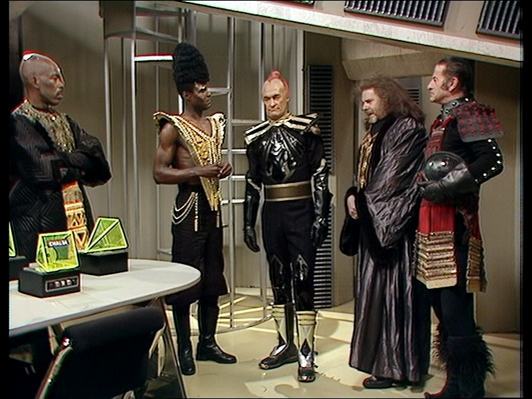 five representatives standing in a line