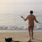 Douglas Adams walking naked into the sea