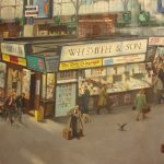 zoomed in image of w h smiths in terence cuneo's waterloo painting