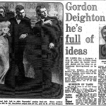 Daily Express article headlined Gordon Deighton: he's full of ideas, with image of models for Trend at Simpsons