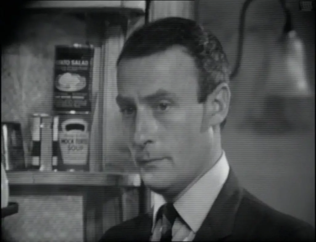 A tin of mock turtle soup sits on Callan's shelf, with the Heinz name blacked out.