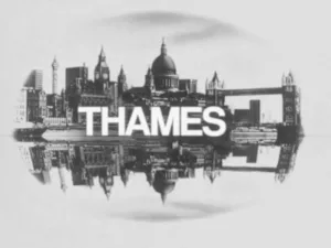 Monochrome Thames skyline ident from 1968